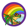 The color icon with frog and rainbow