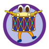 Music theme icon, dancing drum